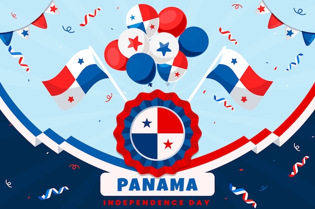 Flat panama independence day background