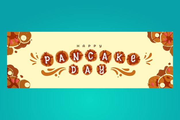 Free vector flat pancake day horizontal banner