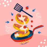 Free vector flat pancake day illustration