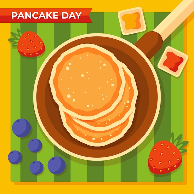 Illustrazione del giorno del pancake piatto