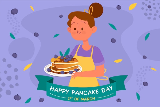 Illustrazione del giorno del pancake piatto