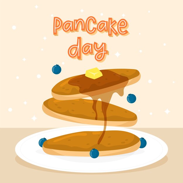 Flat pancake day illustration