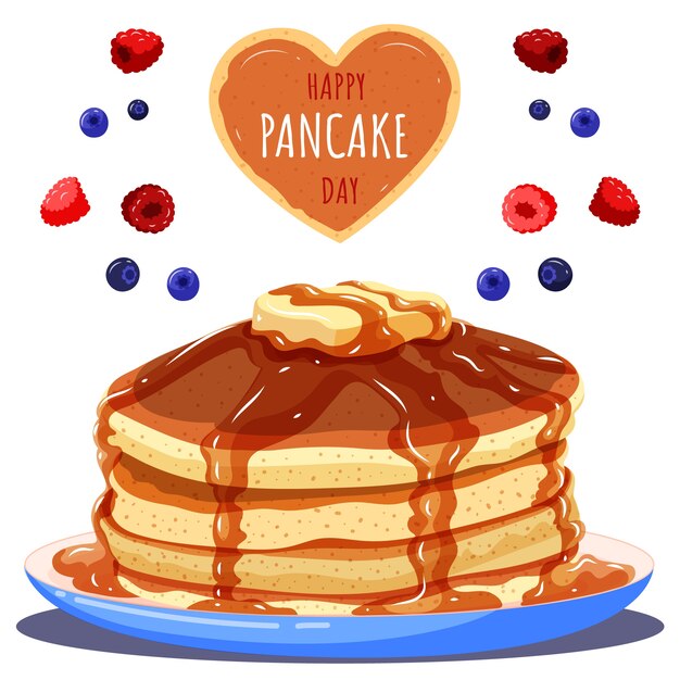 Flat pancake day illustration