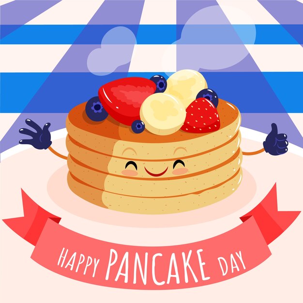 Illustrazione del giorno del pancake piatto