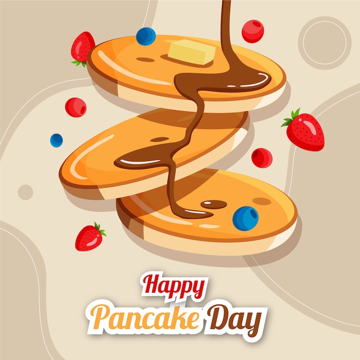 Free Vector flat pancake day illustration
