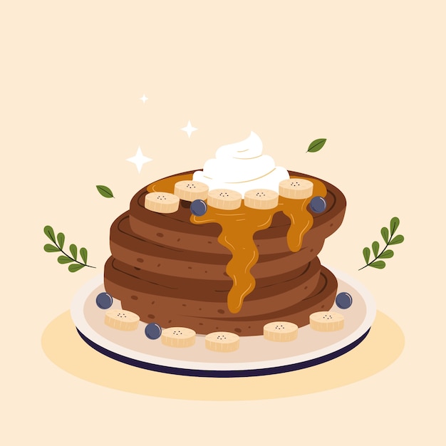 Vettore gratuito illustrazione del giorno del pancake piatto