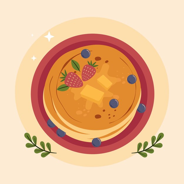 Flat pancake day illustration