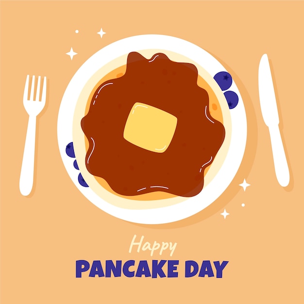 Illustrazione del giorno del pancake piatto