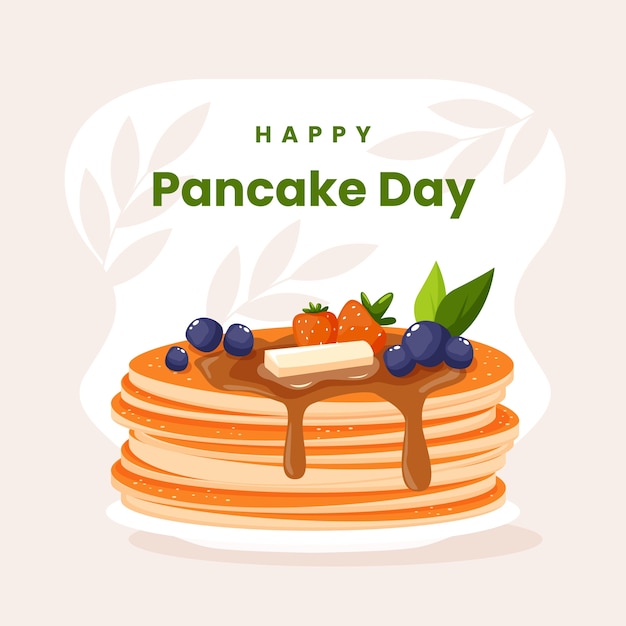 Flat pancake day illustration