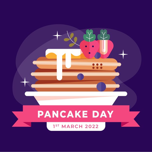 Flat pancake day illustration