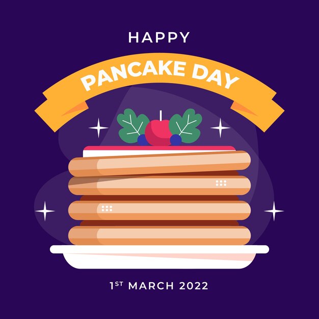 Flat pancake day illustration