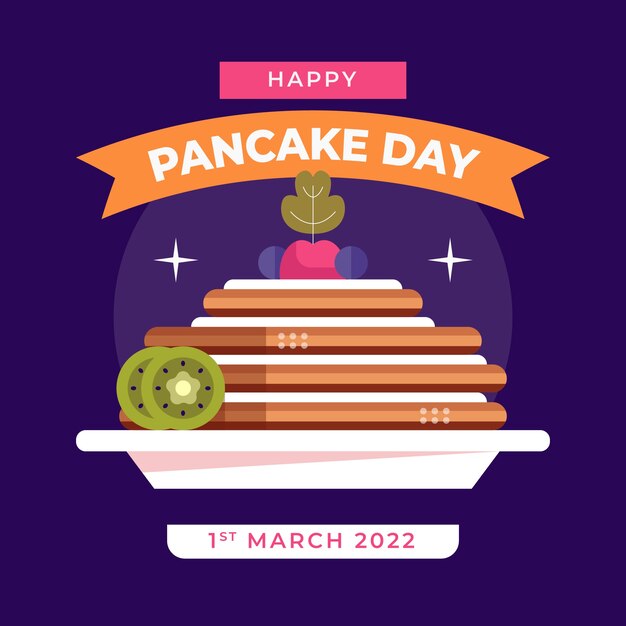 Flat pancake day illustration