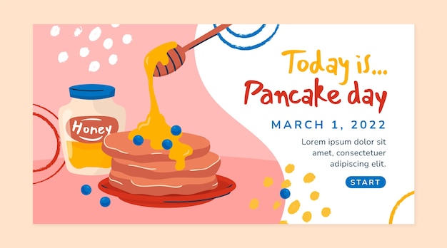 Modello di post sui social media per il giorno del pancake piatto