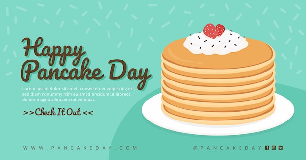 Flat pancake day social media post template