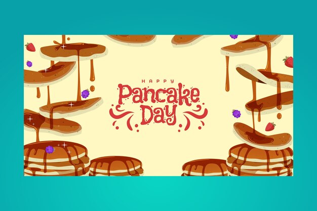 Flat pancake day social media post template