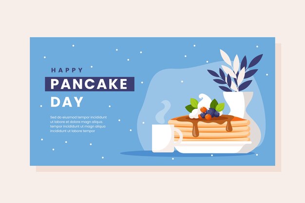 Flat pancake day social media post template