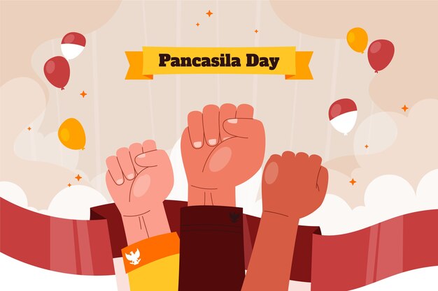 Free vector flat pancasila day background