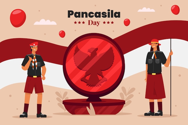 Flat pancasila day background