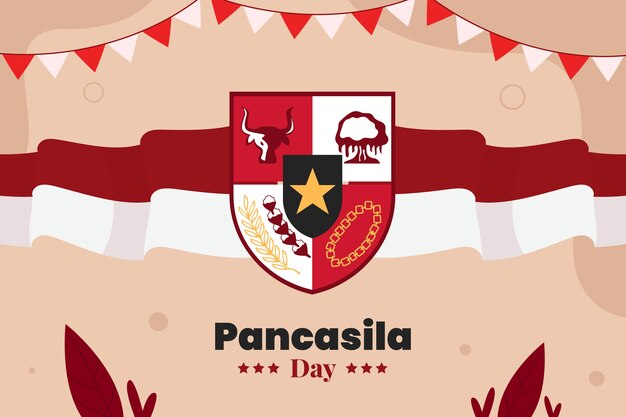 Flat pancasila day background