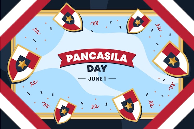 Free vector flat pancasila day background