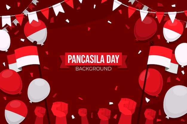 Flat pancasila day background