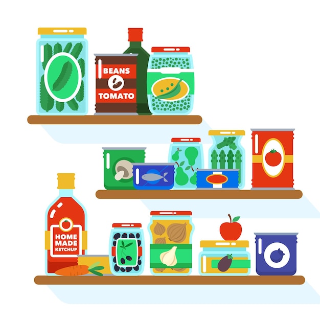 flat pantry food collection