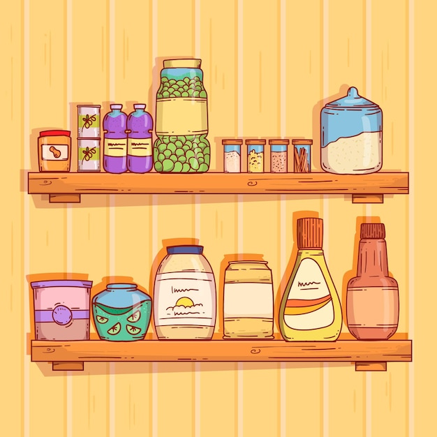 Free vector flat pantry food illustration