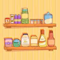 Free vector flat pantry food illustration