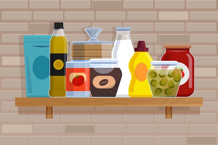 Free Vector flat pantry food illustration