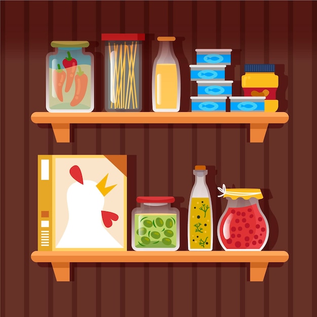 Free vector flat pantry illustration