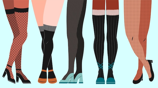Flat pantyhose tights collection