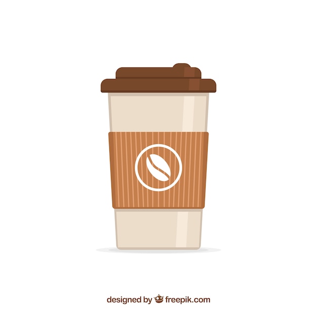 Flat paper coffee cup background