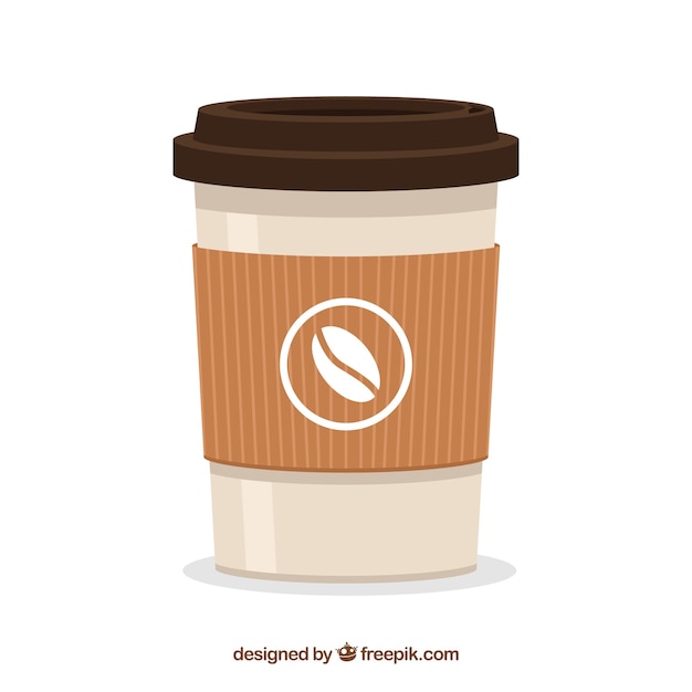 Flat paper coffee cup background