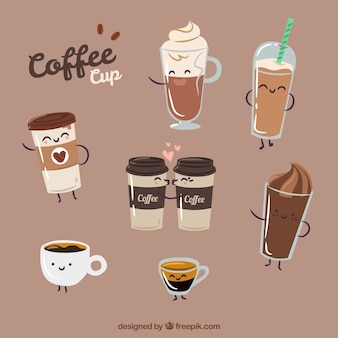 Flat paper coffee cup