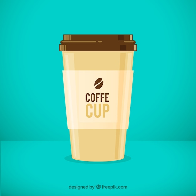 평평한 종이 커피 컵