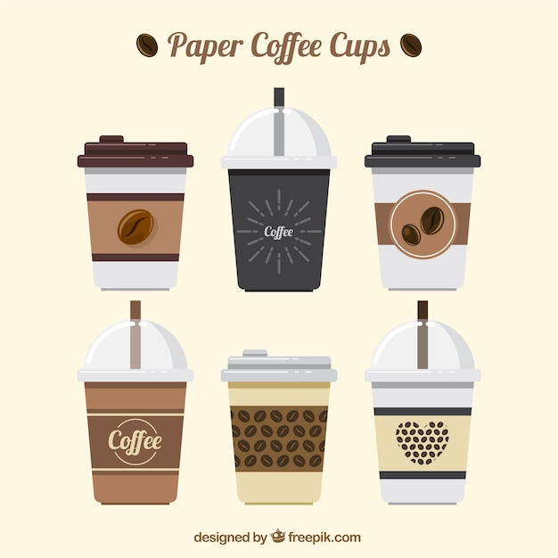 Free vector flat paper coffee cup