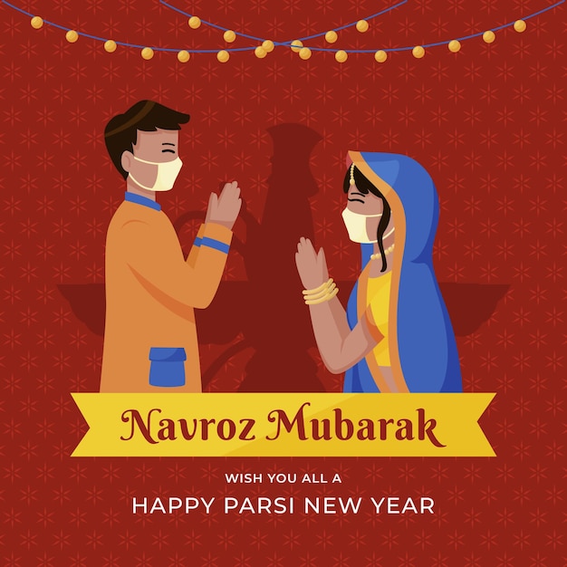 Flat parsi new year illustration