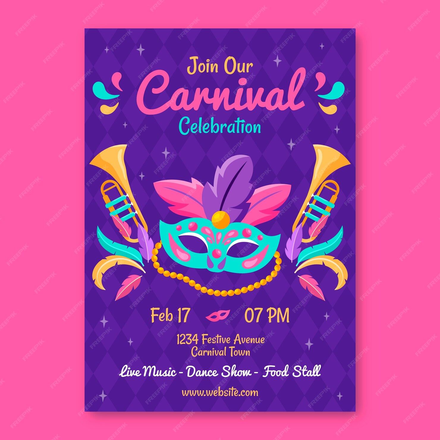 free-vector-flat-party-invitation-template-for-carnival-celebration