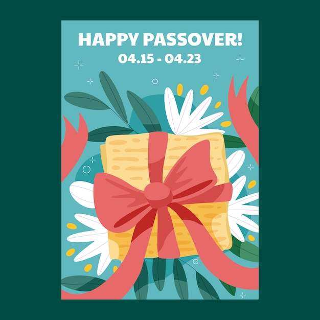 Free vector flat passover greeting card template