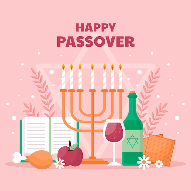 Free vector flat passover illustration