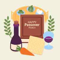 Free vector flat passover pesach