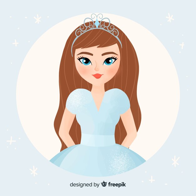 Flat pastel color princess illustration
