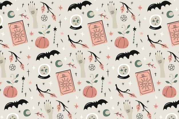Free vector flat pastel pattern background for halloween celebration