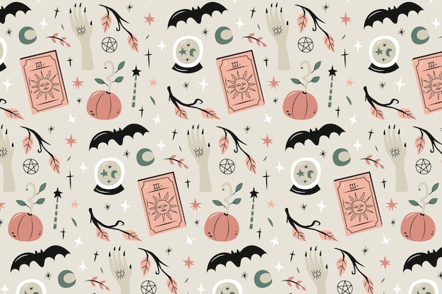 Flat pastel pattern background for halloween celebration