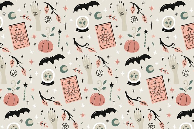 Flat pastel pattern background for halloween celebration