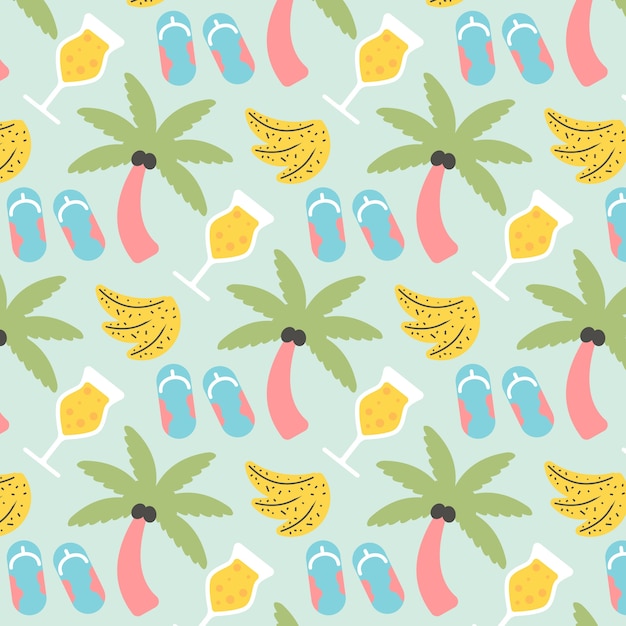 Free vector flat pastel pattern design for summer season