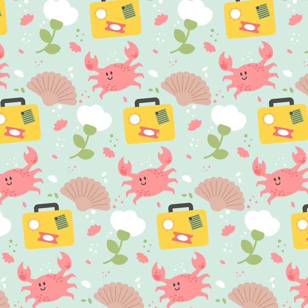 Flat pastel pattern design for summer season