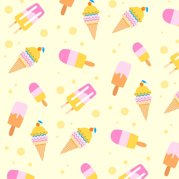 Free vector flat pastel pattern design for summer season