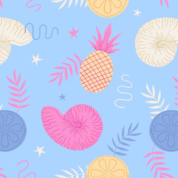 Free vector flat pastel summer pattern design