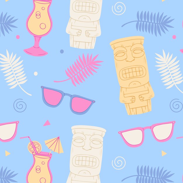 Flat pastel summer pattern design